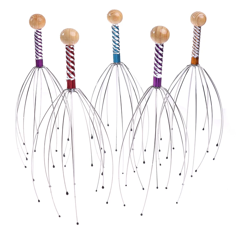 

1/3/5Pcs 12 Finger Head Relax Massager Hair Held SPA Scalp Neck Stress Relief Massage Release Head Physician Steel Ball Massager