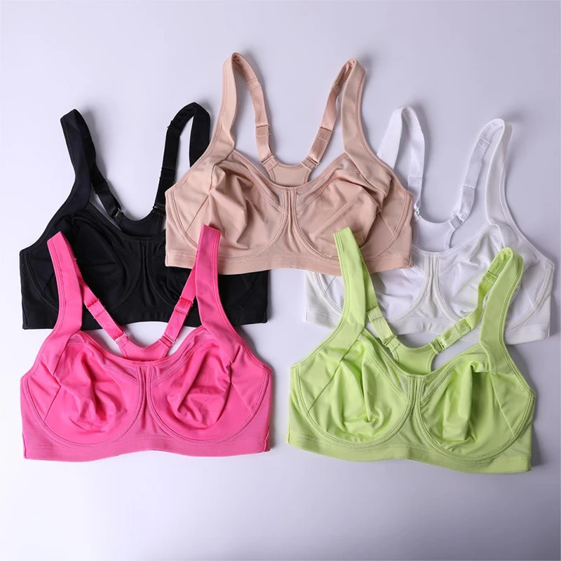 Women's Sports Bra Shockproof Full Coverage Workout Bras Underwire Push Up  Padded Bra