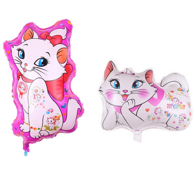 10Pcs Marie Cat Theme Aluminum Balloon Set Love Shape Balloons
