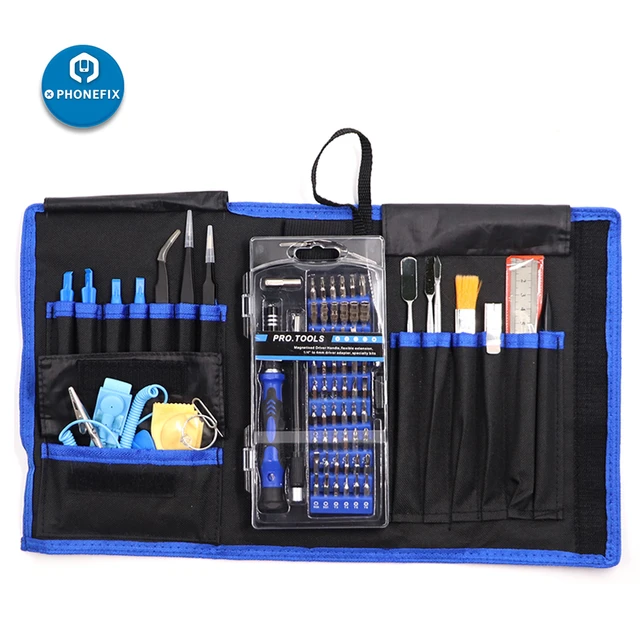 Kit d'outils de réparation d'ordinateur professionnel 80 en 1, kit de  tournevis pour ordinateur portable de précision, kit de nettoyage de PC,  avec 56 bits magnétiques et 24 outils, compatible avec E