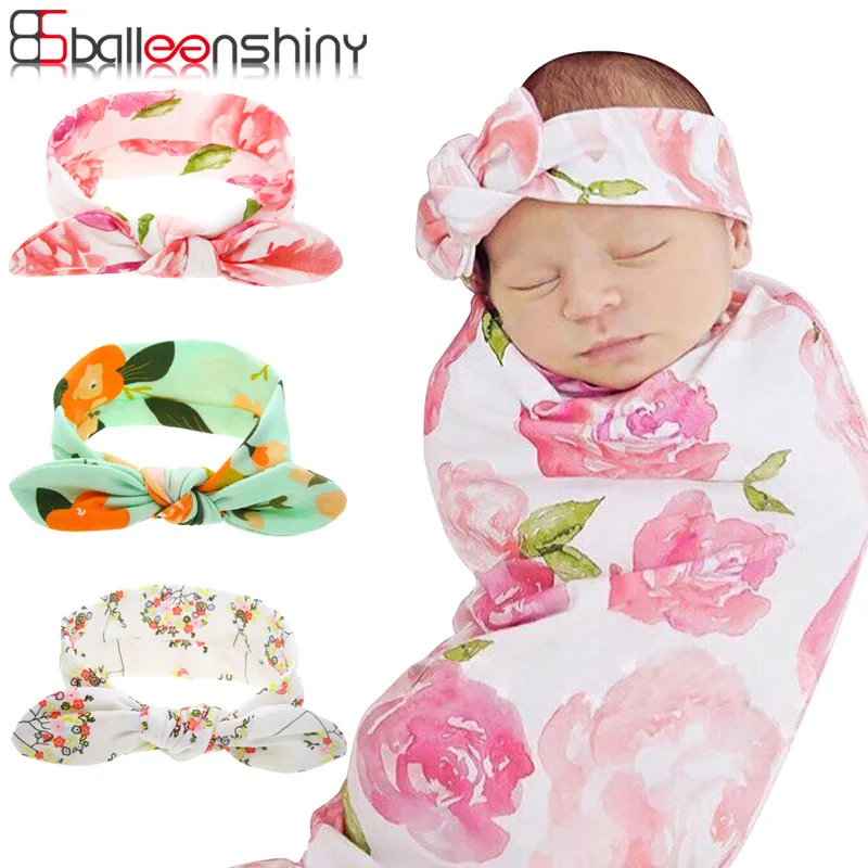 

Balleenshiny Children's Printed Rabbit Ears Hair Band Infant Baby Headband Newborn Photography Props Baby Girls Hair Accessories