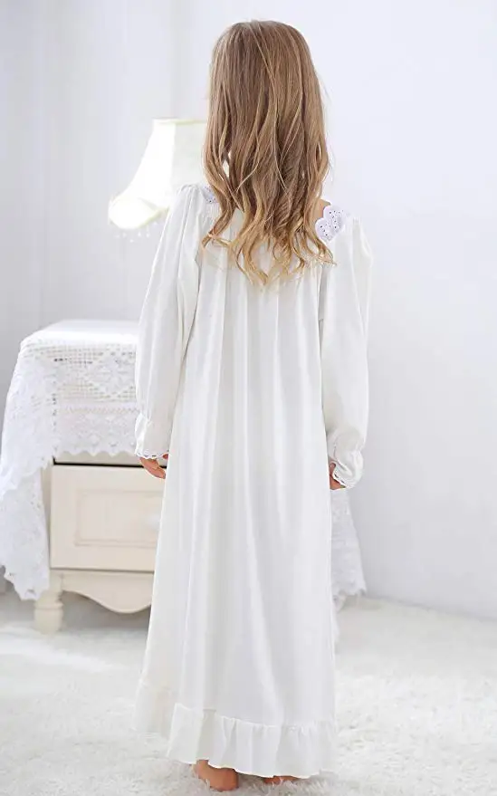 Baby Girl Clothes Princess Nightgown Long Sleeve Sleep Shirts Nightshirts Pajamas Christmas Dress Sleepwear kids for 3-12 Years (4)