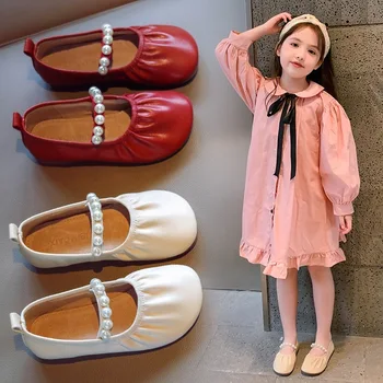 

Baby Girls Party Leather Shoes For 1 2 3 4 5 Year Old Toddler Girls Princess Flats Children Kids Dress Rhinestone Beads Shoes