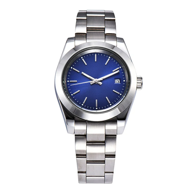 

Men's New 316L Stainless Steel 40mm Watch Men blue Dial Luminous Pointer Bracelet Automatic Movement