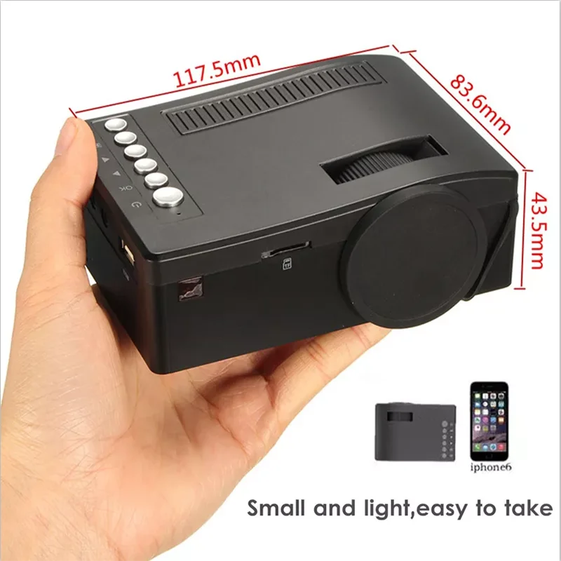 TIPTOP EU Plug Mini 1080P светодиодный проектор домашний кинотеатр мультимедийный ПК USB tv AV портативные проекторы