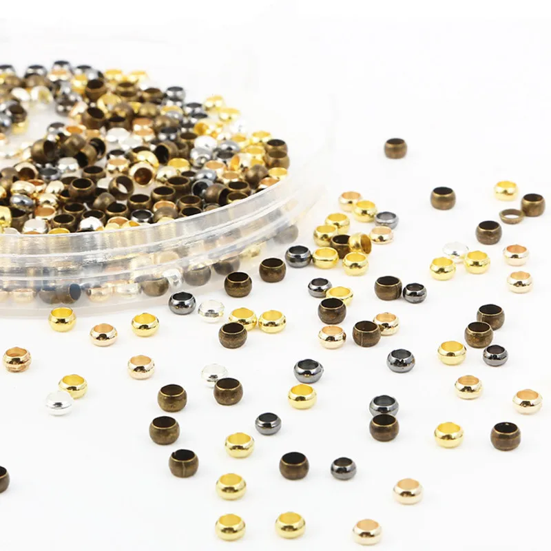 

500pcs/Lot 2 2.5 3 4mm Copper Round Spacer Beads Metal Ball End Beads For Jewelry Making DIY Bracelet Charms Jewelry Findings