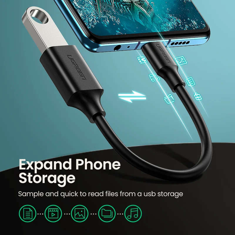 Переходник Ugreen с USB C на кабель переходник Type OTG папа 3.0 A мама для MacBook Pro Samsung S9