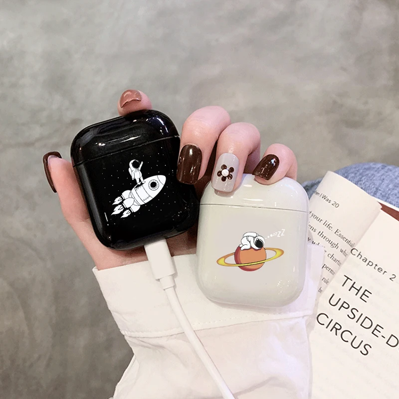 Роскошный Жесткий чехол для наушников Apple air pods милая подвеска в виде космонавта