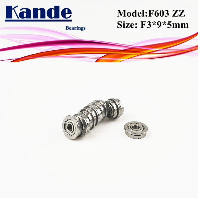 F603 10PCS F603ZZ F603 ZZ With Flange Miniature Deep Groove Ball ...