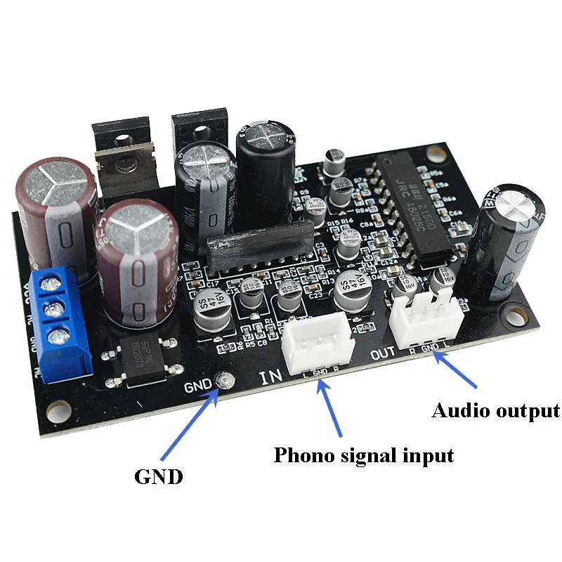 Audio Amplifier Board MM Phono Preamplifier With JRC2150BBE Treble Bass Effect Processing