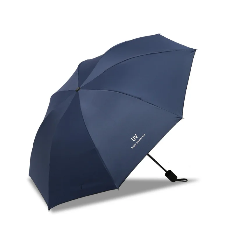 Высококачественный виниловый солнцезащитный 3 складной зонтик, солнцезащитный козырек с УФ-защитой Sombrilla для дождя и солнца 3 складной зонт для улицы - Цвет: 02