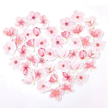 

46Pcs/Set Japanese Cherry Blossoms Planner Flower Diary Deco Paper Small Kawaii Stickers Stationery Scrapbooking Journal Sticker