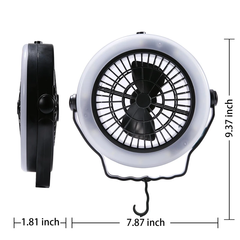 Tent Fan Light Led Camping Hiking Gear Equipment Usb Powered Outdoor Portable Ceiling Lamp Camping Equipment