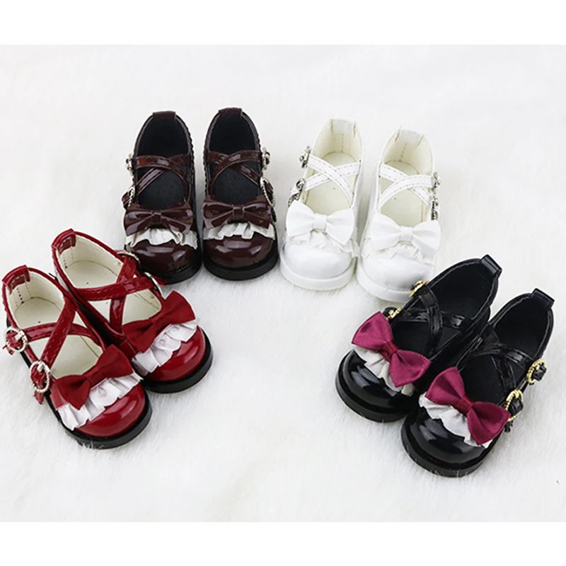 1/4 BJD shoes doll cross bind shoes BJD leather shoes with lace edge for 1/4 BJD doll shoes doll accessories high grade solid color fabric handcrafted cross knotted hair band with wide edge headband for women cross knot hair accessories