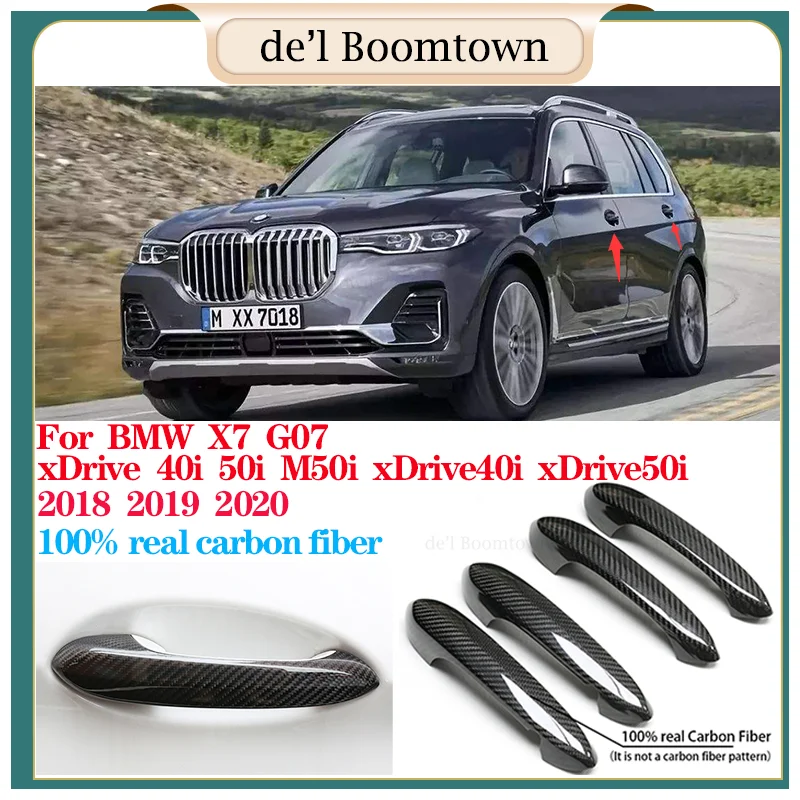 

For BMW X7 G07 xDrive 40i 50i M50i xDrive40i xDrive50i 2018-2020 100% Real Carbon Fiber Car Door Handle Cover accessories