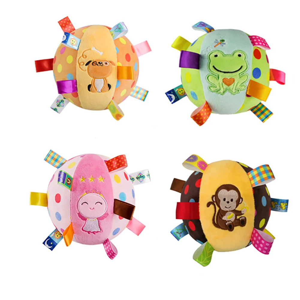 

Baby Rattle Learning Infant Hand Grasp Ball Toy Ring Bell Animal Design Gift Toddler Interaction Educational