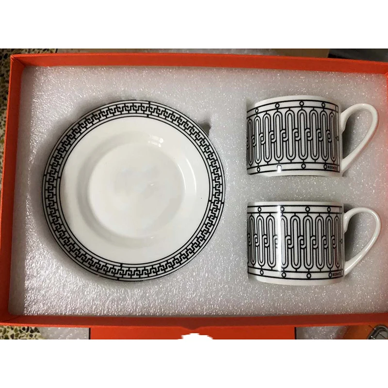 British Style Luxury Moroccan Coffee Cup and Saucer Set with Gold Handel Ceramic Cappuccino Afternoon Tea YC88 | Дом и сад