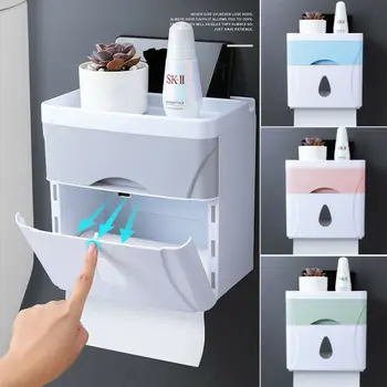 

Waterproof wall mounted toilet paper holder toilet paper shelf toilet paper tray paper tube storage box creative tray
