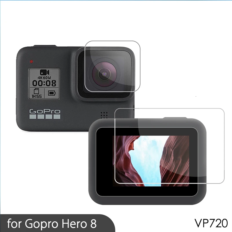 Для объектива из закаленного стекла+ ЖК-экран протектор для GoPro Hero8 Черная Камера царапинам Защитная пленка для Go Pro 8 VP720