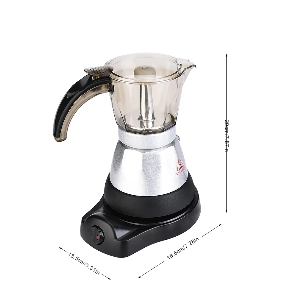 150ml/300 ml 3-6 Cups 480W Electric Pot Detachable Kitchen Stovetop Coffee Maker EU Plug