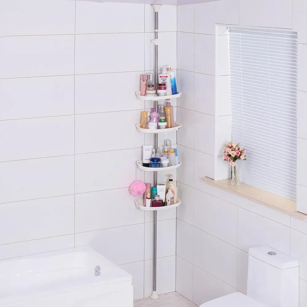 4-Layer Shower Telescopic Corner Caddy Storage Shelf Stainless Steel Free  Standing Organizer For Bathroom Space Saving - AliExpress