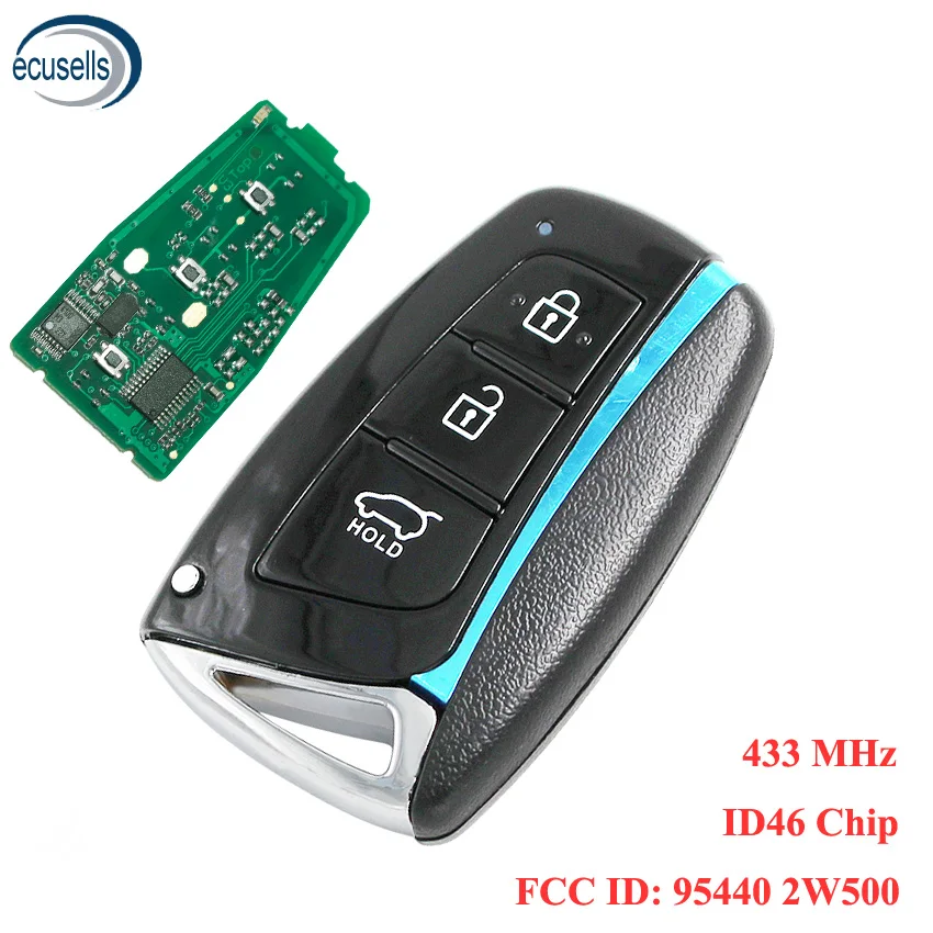 Флейта с 3 кнопками для Hyundai Santa Fe 433 МГц чипом ID46 FCCID:95440 2W500 | Автомобили и мотоциклы