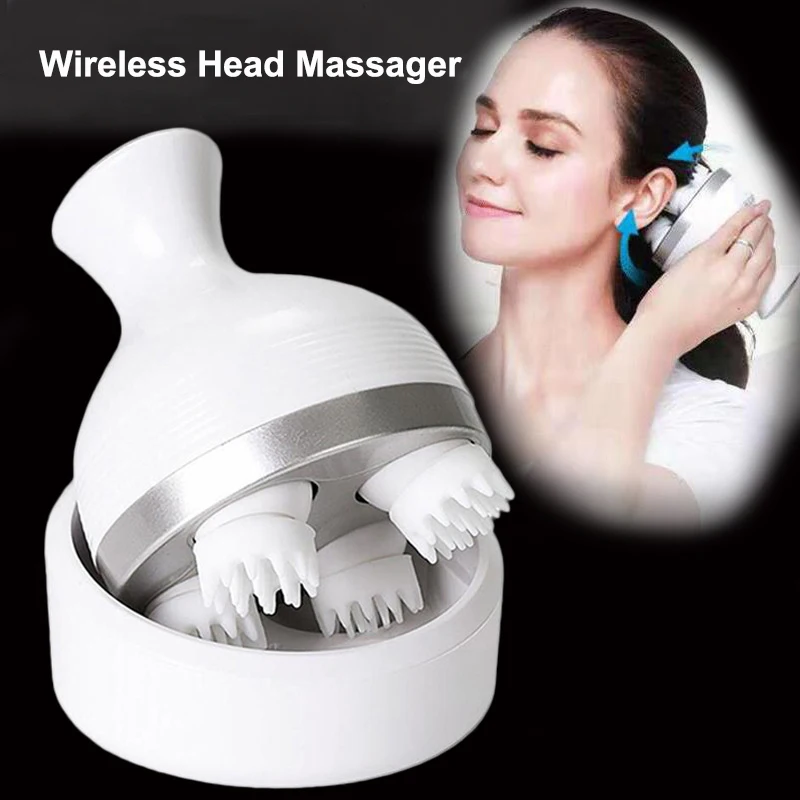 

Waterproof USB Electric Head Wireless Scalp Massager Prevent Hair Loss Body Deep Tissue Kneading Vibrating Health Care Device