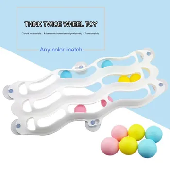 

Cat Interactive Toys Three-layer Suction Cup Track Ball Funny Cat Educational Toy Window Adsorption Glass Sucker
