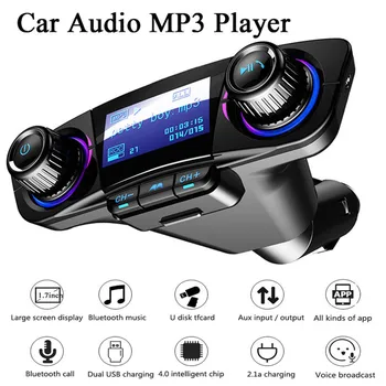 

Car Audio MP3 Player Bluetooth 4.0 Handsfree Car Kit FM Transmitter LED Aux Modulator Dual USB Car Charger Support IOS Android