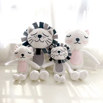 

100% Cotton Cartoon Lion Baby Pillows Multifunction Dolls Pendant Soft Pillow Cute Decorate Lady Cloth Doll for Newborn In Bed