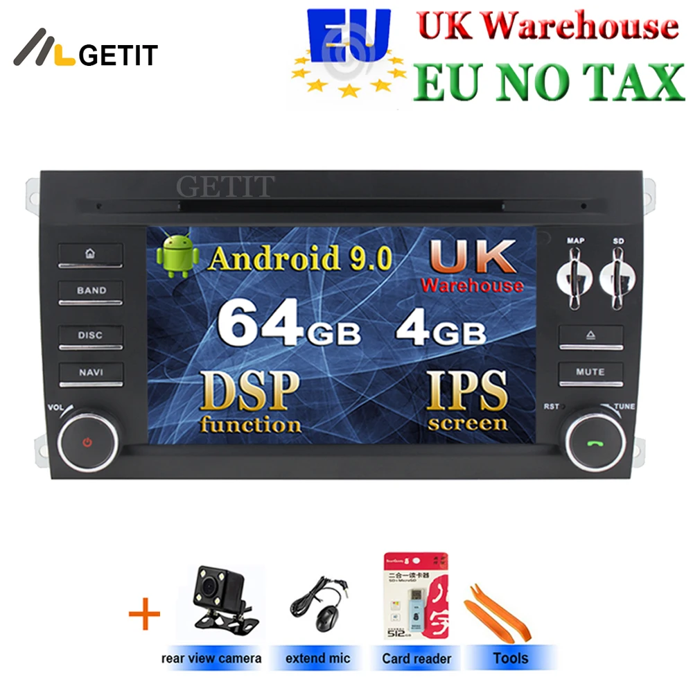 PX5 1 5 GHz 64GB 2 Din Android 9 автомобильный DVD Мультимедиа GPS для Porsche Cayenne 2003 2010 S GTS 2010|car dvd