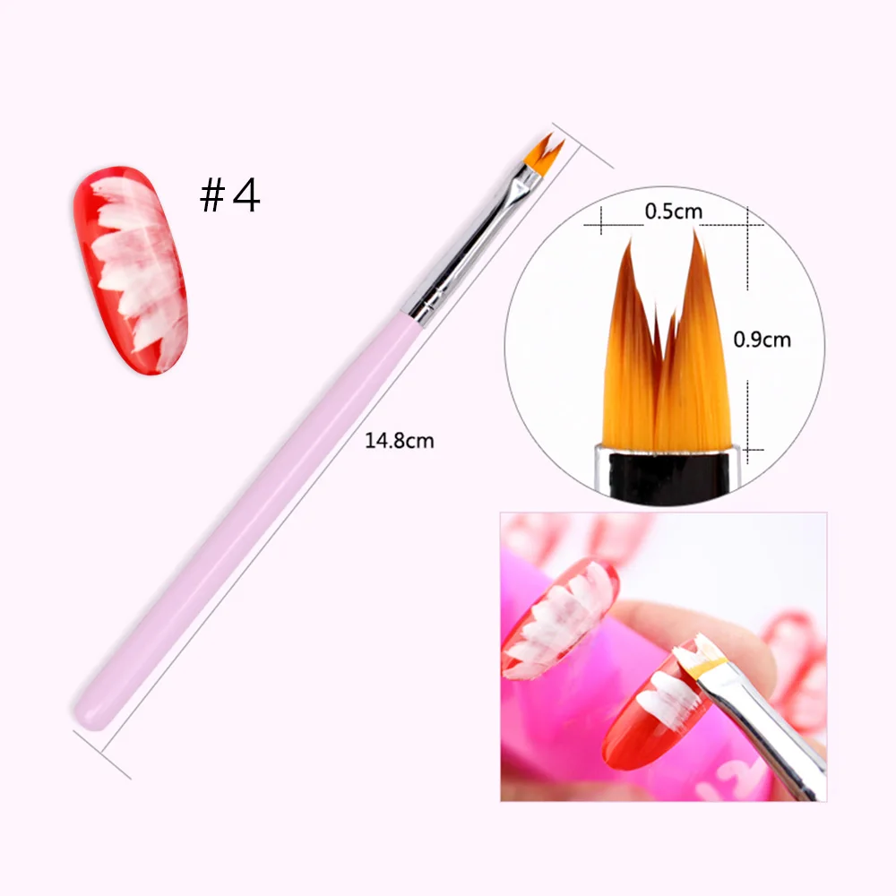 Nail Brush 4 ZINXIN градиентная акриловая кисть для рисования ногтей УФ-гель Французский цветок ручка для рисования фиолетовая ручка цветочный Маникюр кончик ногтей инструменты для дизайна - Цвет: Nail Brush 4