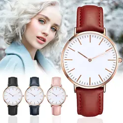 Изысканные прецизионные кварцевые часы для женщин классический сплав Циферблат PU кожаный браслет Reloj Mujer модные женские часы