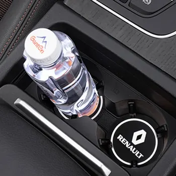 

4PCS Car Auto Coaster Decoration Water Cup Slot Case Non-Slip Mat For Renault Megane 2 3 Duster Logan Clio Laguna Car Styling