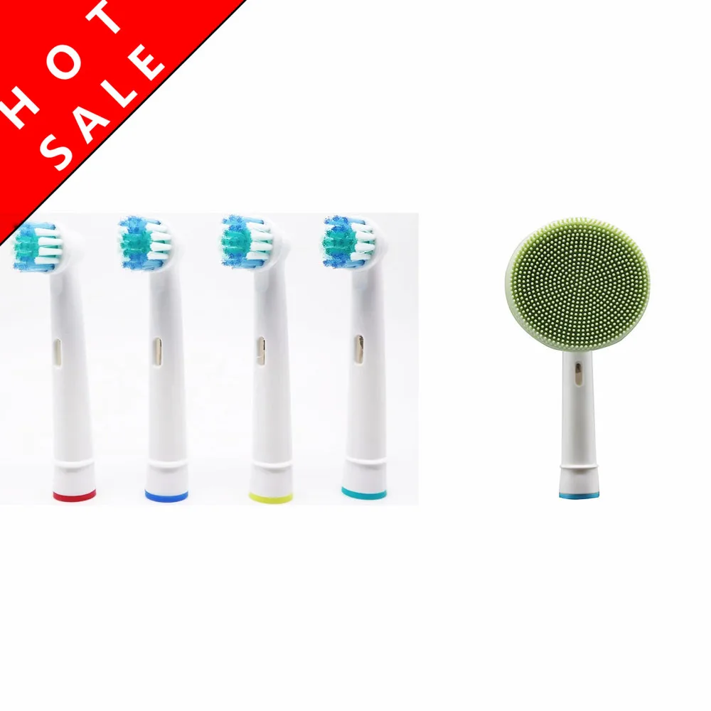 Toothbrush Heads+Silicone face brush Facial Cleansing Brush Head Suit For Braun Oral-B Pro 500 550 1000 3000 9000 9100 9400 насадка для косметического прибора braun 80 b face