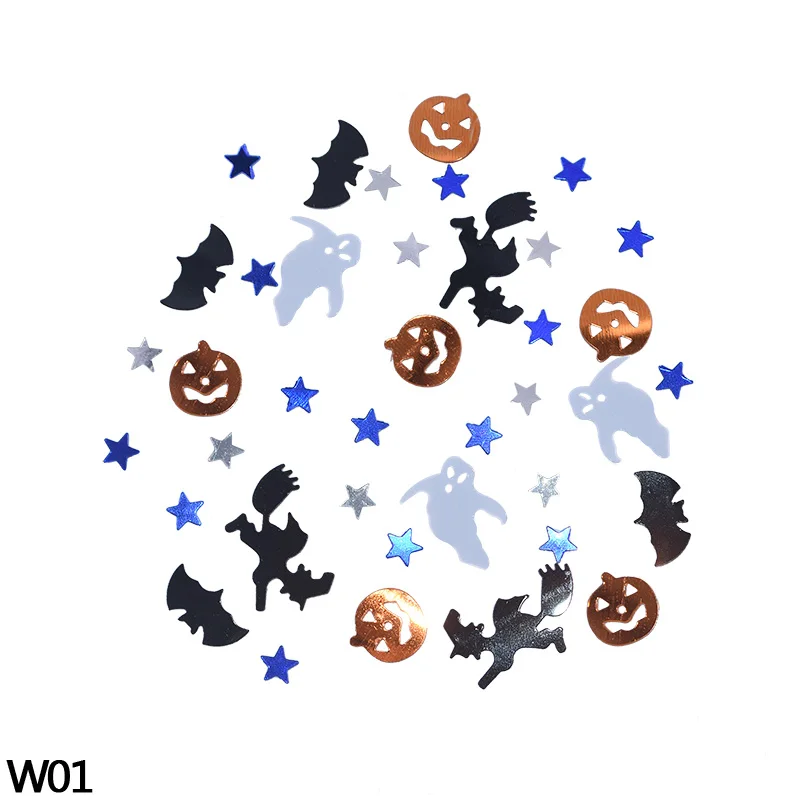 15 г Черный бар кошка паук звезда волшебник череп оранжевая тыква счастливый Конфетти Для Хэллоуина настольные товары категории «конфети» украшение на Хэллоуин - Цвет: W01 pumpkin ghost