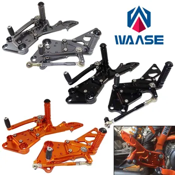 

wasse Motorcycle CNC Adjustable Rider Rearset Footrests Foot Rest Pegs For KTM Duke 125 200 390 2011 2012 2013 2014 2015-2017