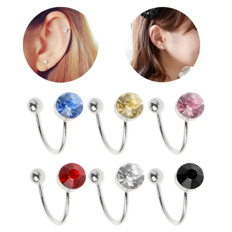 

CZ Stone Clip On Earring Crystal Ear Cuff Non-Piercing Ear Clip Fashion Jewelry