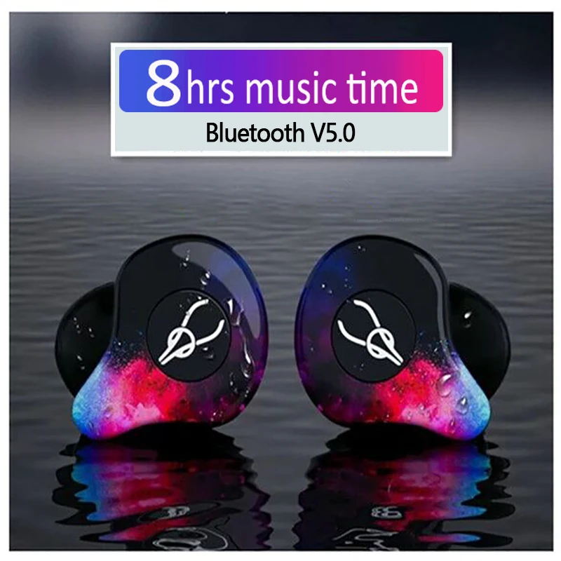 

5.0 Bluetooth Earphone Professional Mini 3D Stereo Sound Invisible True Wireless Waterproof Sport Earbuds with Charging Bin Pink