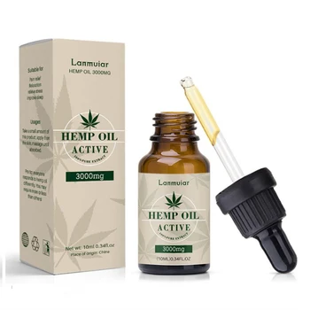 

100% Organic Hemp CBD Oil 3000mg Bio-active Hemp Seeds Oil Extract Drop for Pain Relief Reduce Anxiety Better Sleep 10ml