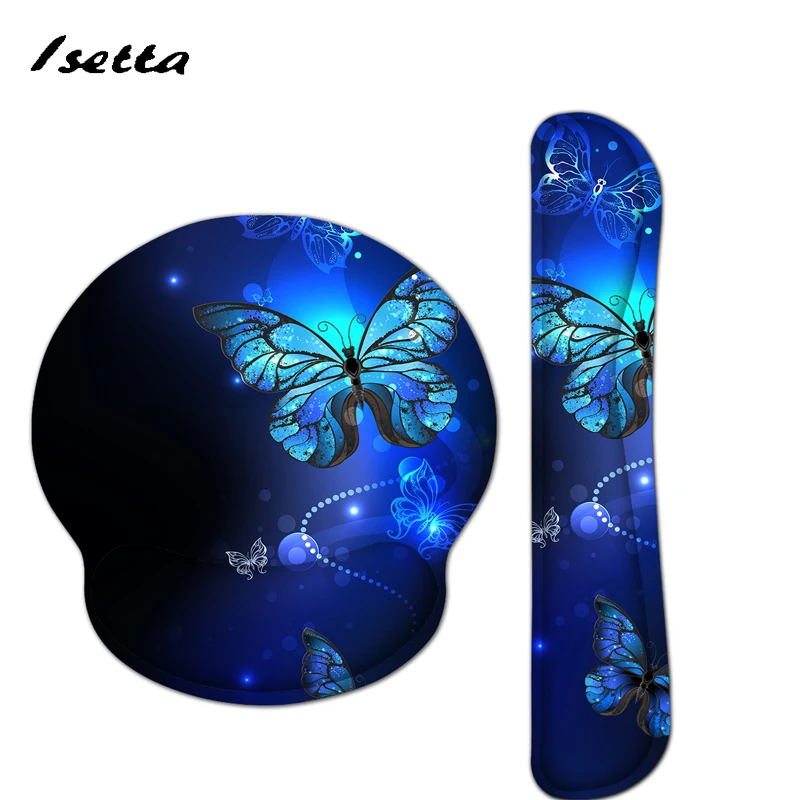 Butterfly Mouse Pad with Wrist Rest for Computer Laptop Notebook Keyboard Mouse Mat with Hand Rest Pad Drop Shipping Custom - Color: E