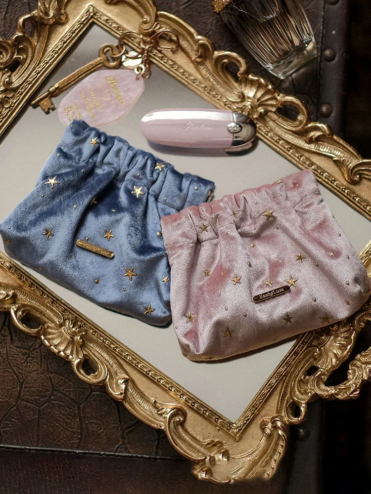 Women's Small Cosmetic Bag Velvet Makeup Pouch Mini Lipstick