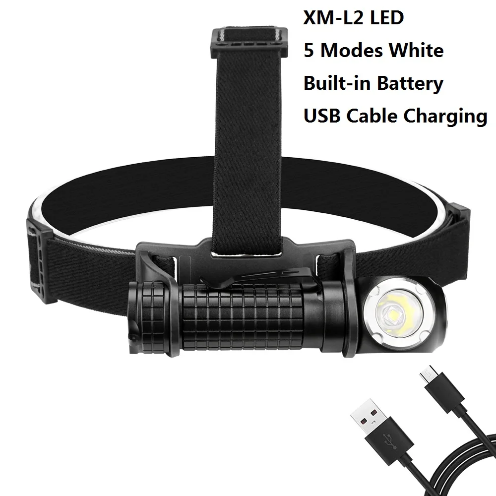 USB Перезаряжаемые головной светильник светодиодный вспышка светильник налобный фонарь Портативный светодиодный налобный фонарь с 3 режимами Магнитный рабочий светильник для ночной рыбалки - Испускаемый цвет: L2
