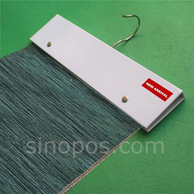 Swatch Header Hanger With Rivets, fabric samples binding holder textile leather material collecting stack book card display hook 6