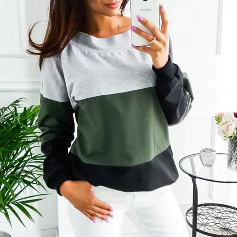 Vogue Patchwork Backless Sweatshirts Women Casual Sexy Bow Loose Hoodies Plus Size Pullovers Female