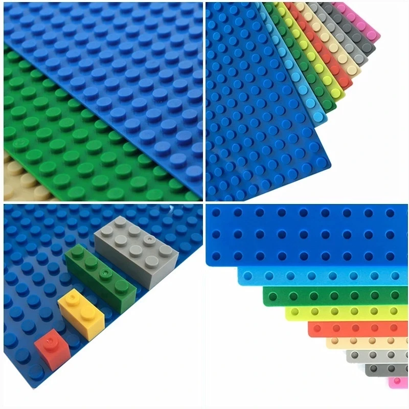 Set of 2 Classic Building Baseplates - Large Plastic Construction Block Bases
