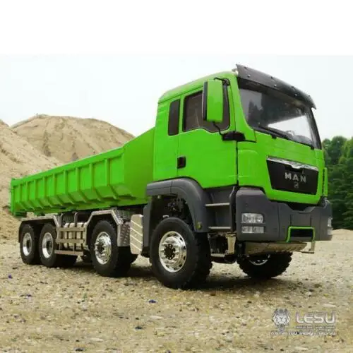 LESU 1/14 гидравлический цилиндр MAN TGS 8*8 RC самосвал грузовик звук металлический шасси