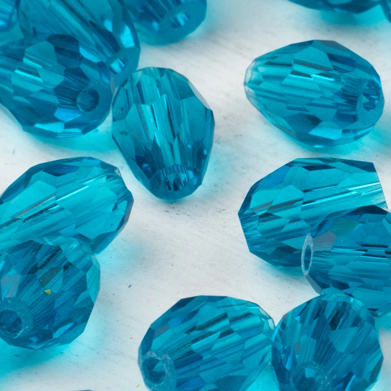 

Exquisite 30pcs 6x8mm transparent teardrop shape crystal glass beads bulk round glass beads for jewelry making wholesale