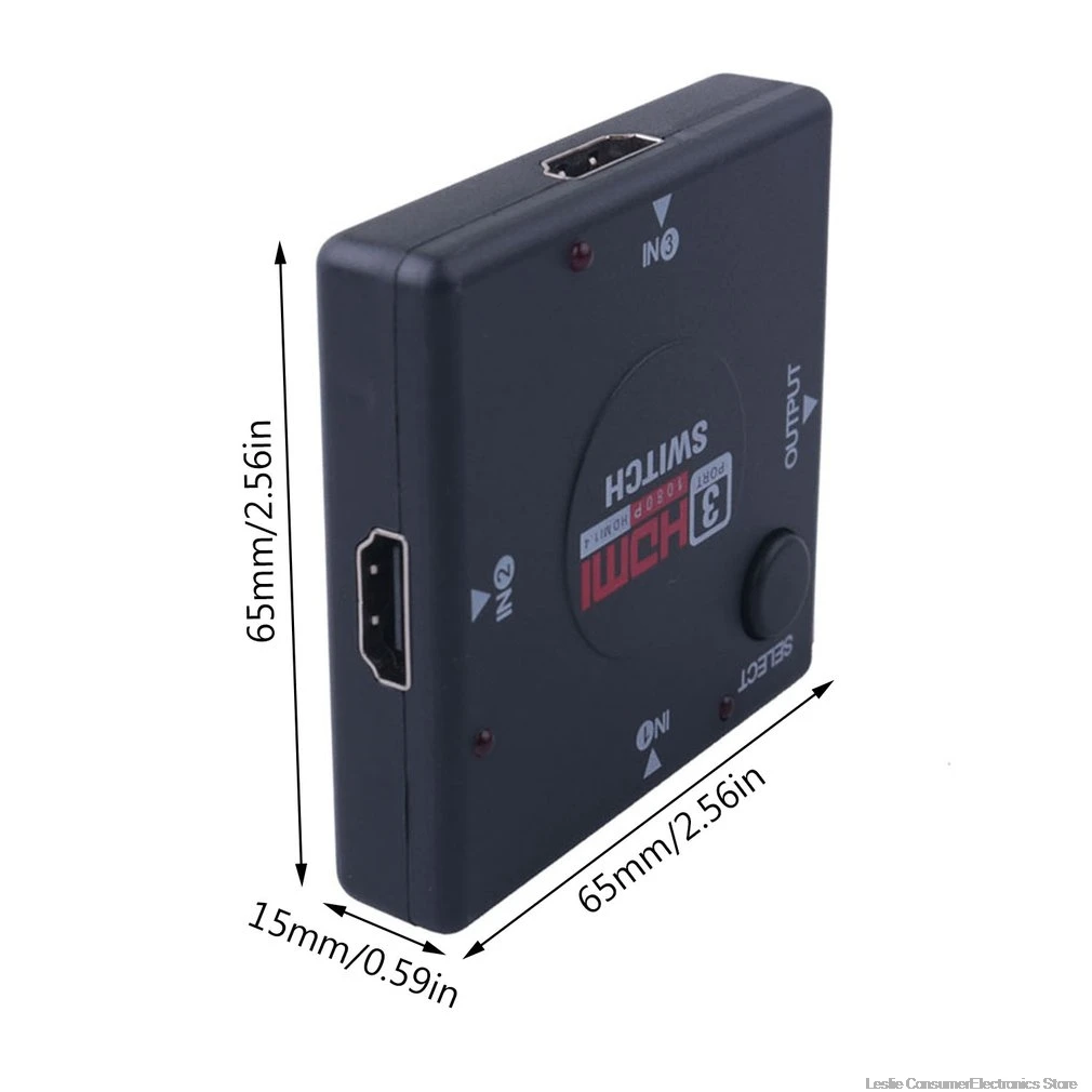 Full HD 1080P Мини 3 порта HDMIv1.3 переключатель порта HDMI коммутатор разделитель Vedio усилитель три резки один видео конвертер