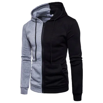 gray black2 Толстовка с капюшоном в стиле хип-хоп на молнии для мужчин, весна, Повседневный пуловер с принтом флага, Толстовки, Толстовки, мужские однотонные красные, черные, SA-8 - Цвет: gray black2